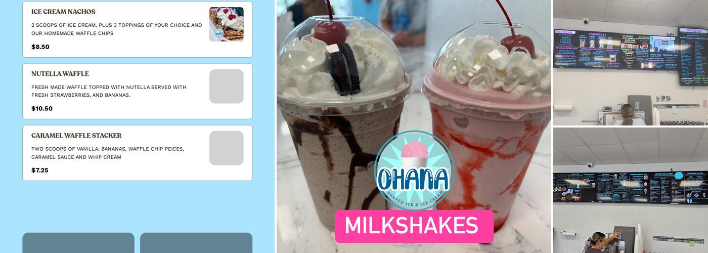 Ohana Shaved Ice and Ice Cream LLC Menu