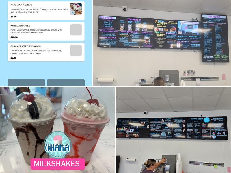 Ohana Shaved Ice and Ice Cream LLC Menu
