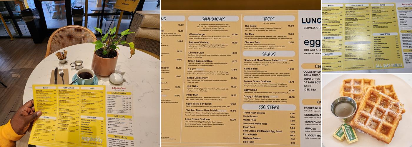 Eggdaddy Menu