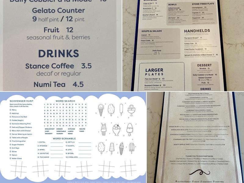 The Apron Kitchen + Bar Menu