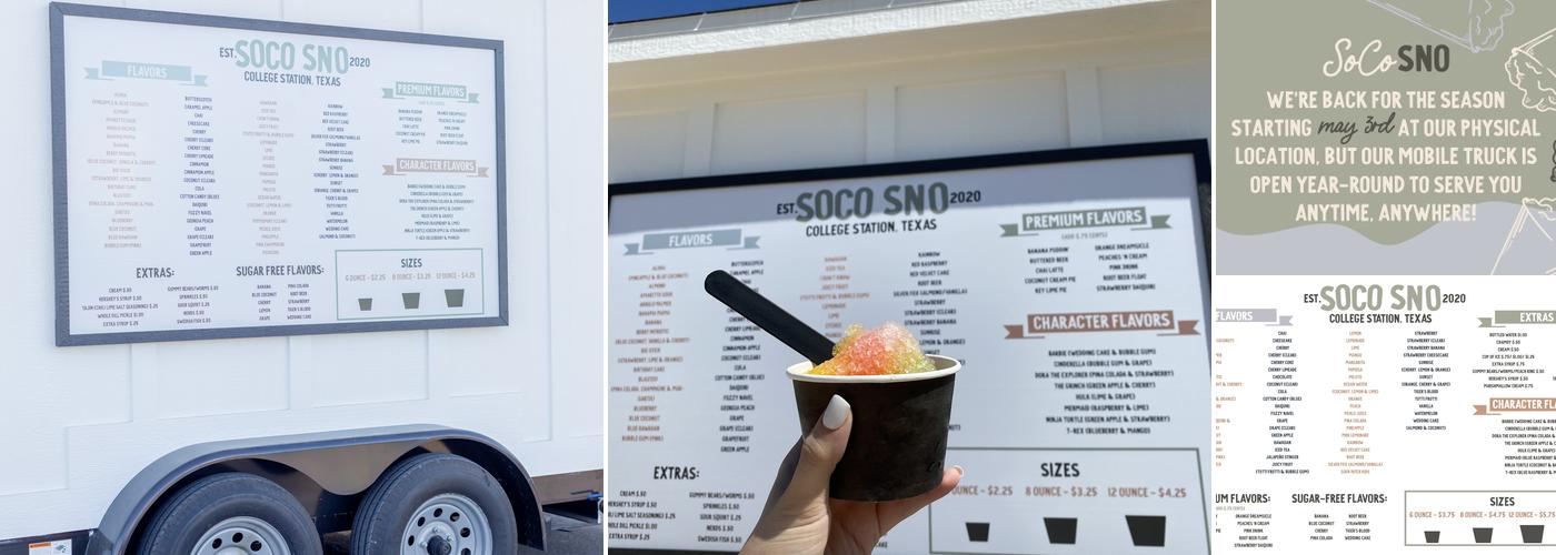 SoCo Sno Menu