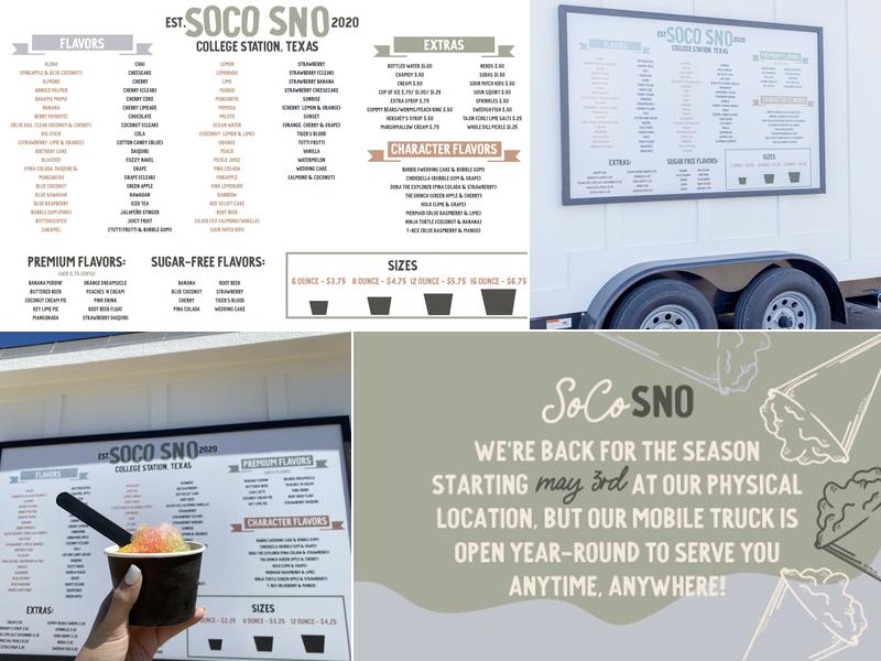 SoCo Sno Menu