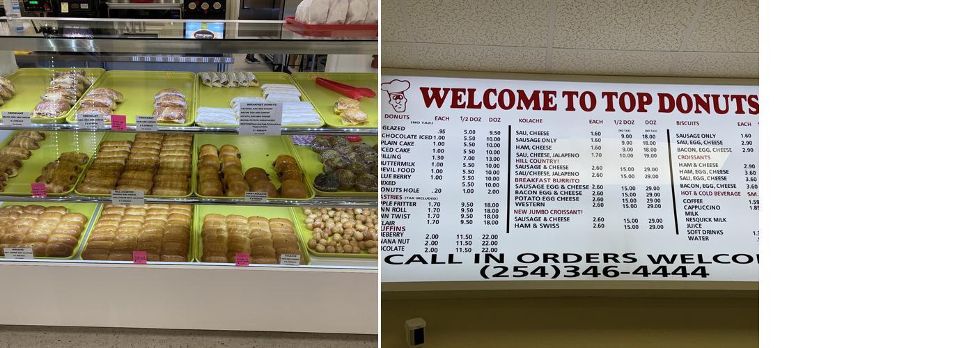 Top Donuts Menu
