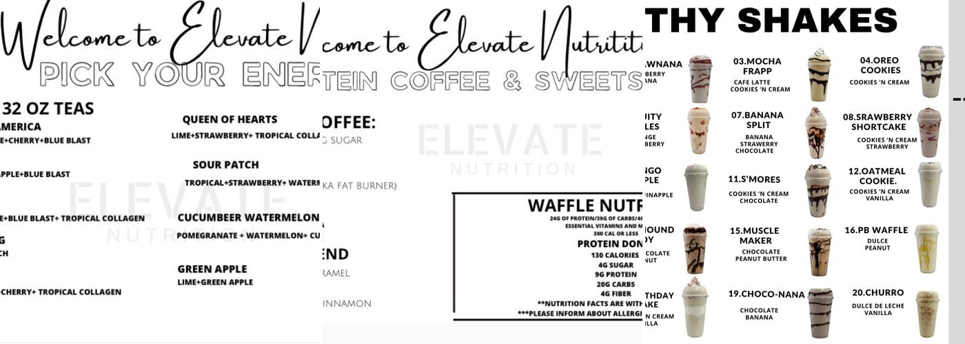 Herbalife Elevate Nutrition Menu