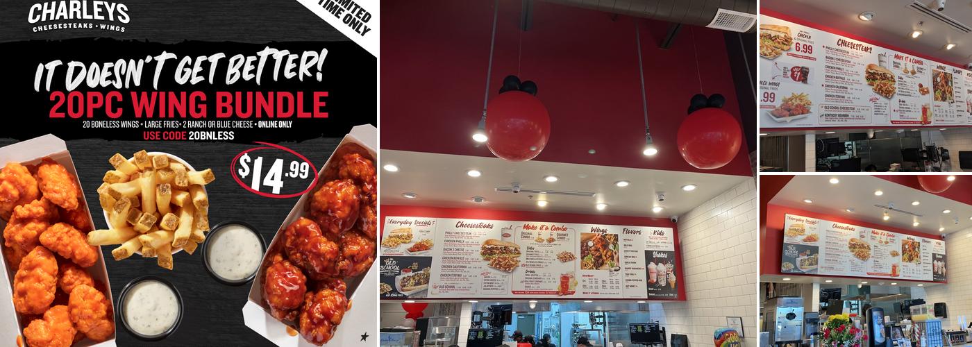 Charleys Cheesesteaks and Wings Menu