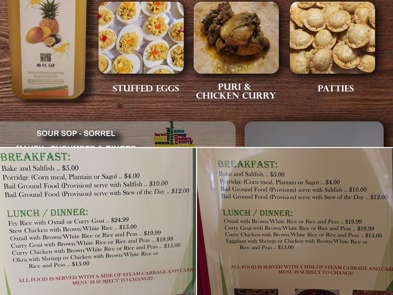 Tadassy Caribbean Eatz Menu