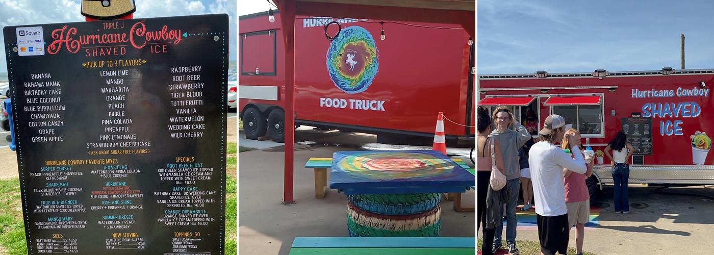 Triple J Hurricane Cowboy Shaved Ice LLC Menu