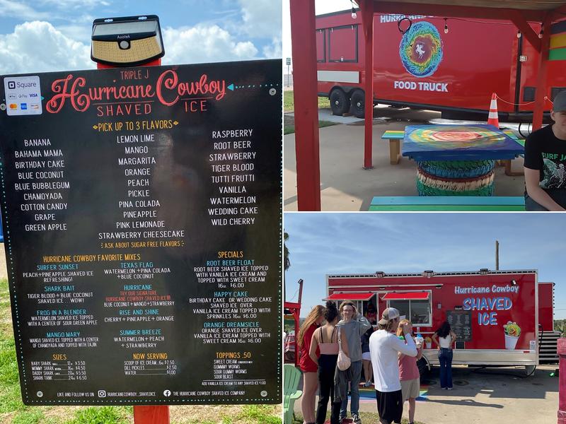 Triple J Hurricane Cowboy Shaved Ice LLC Menu