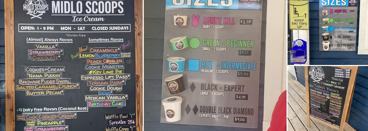 Midlo Scoops Menu