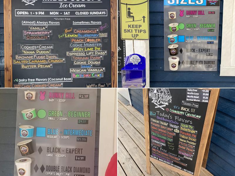 Midlo Scoops Menu