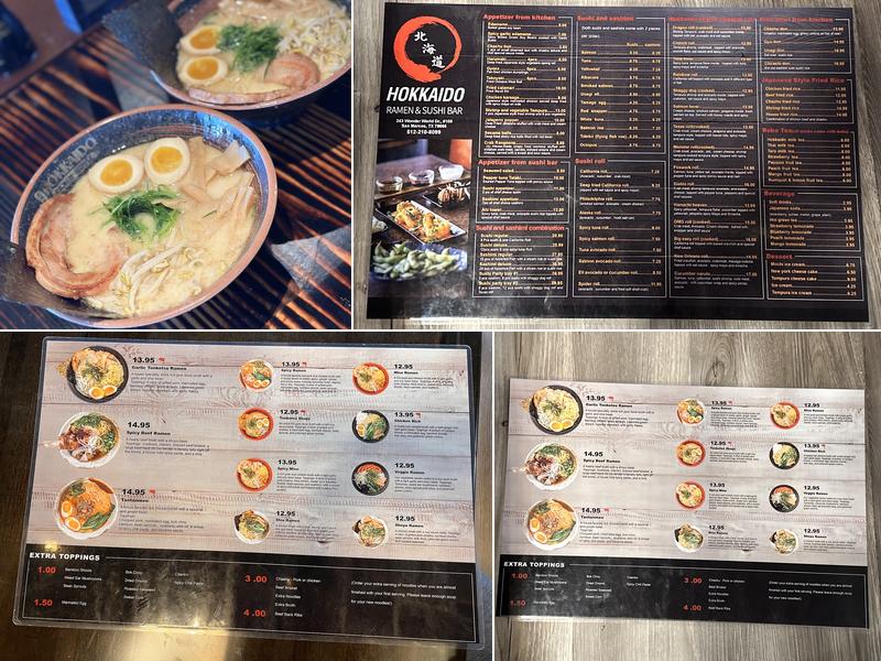 Hokkaido Ramen and Sushi Bar Menu