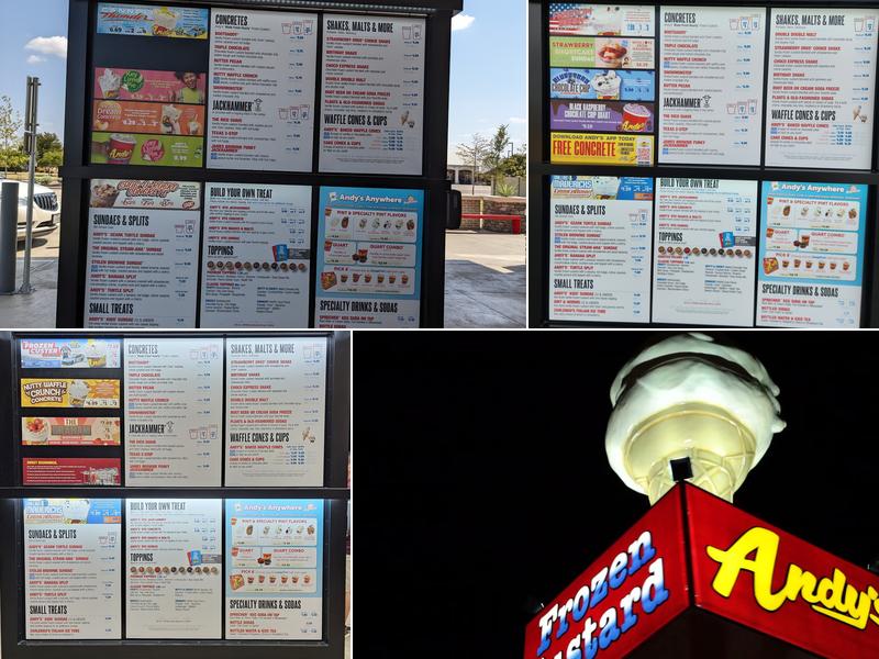 Andy's Frozen Custard Menu
