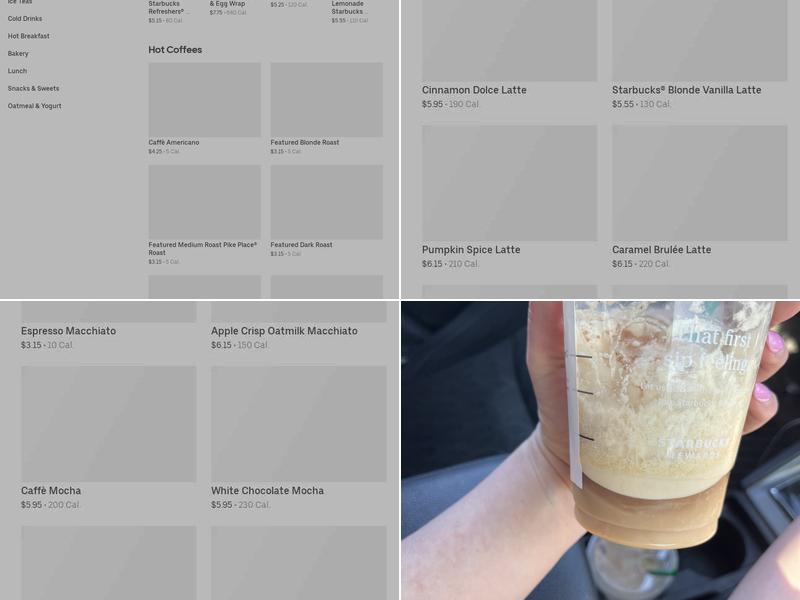 Starbucks Menu