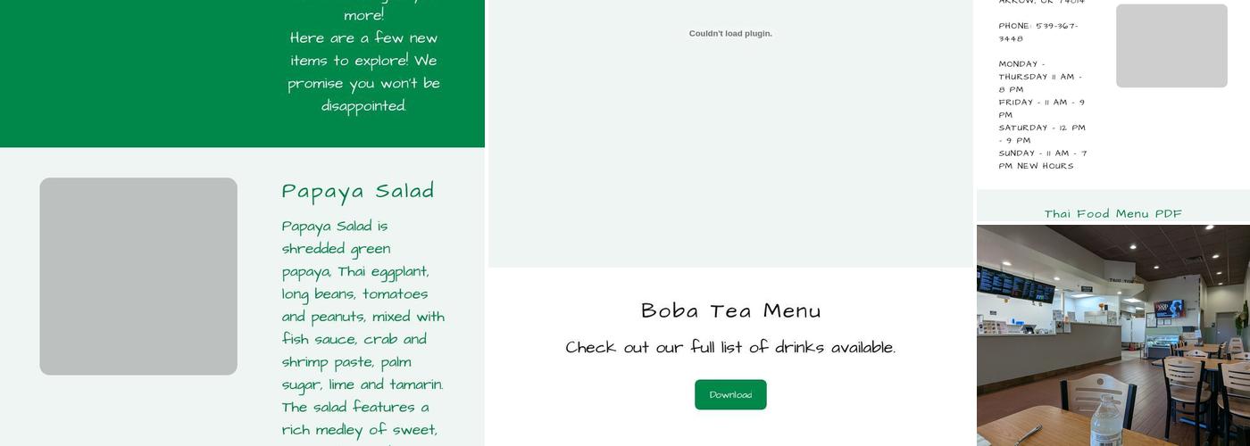 Tiger Bite Menu