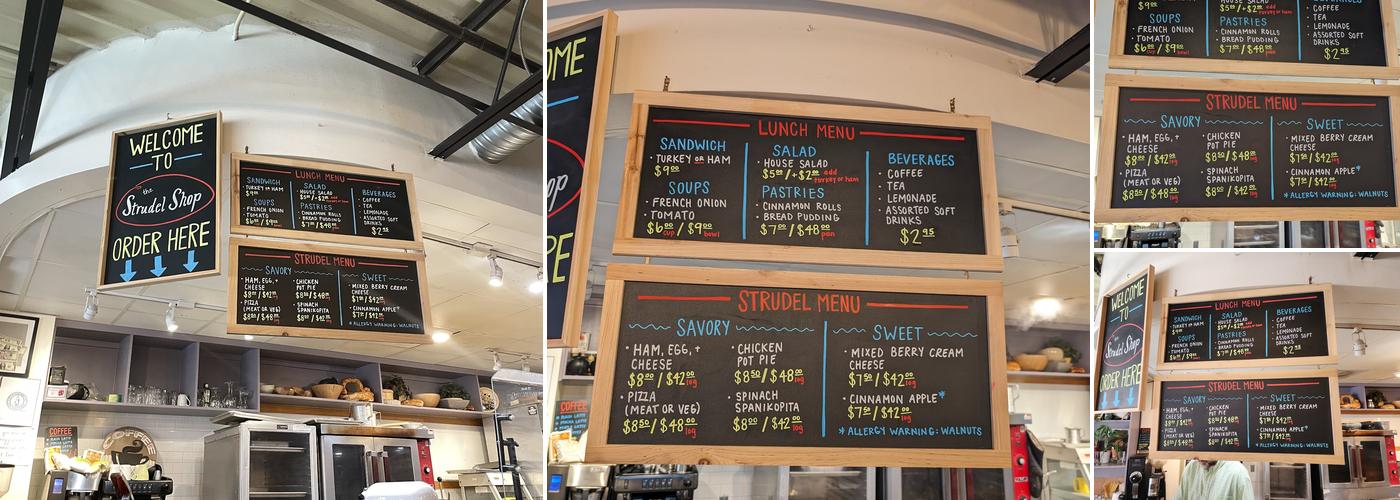 The Strudel Shop Menu