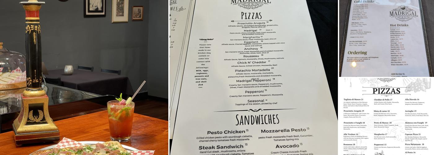Madrigal Menu