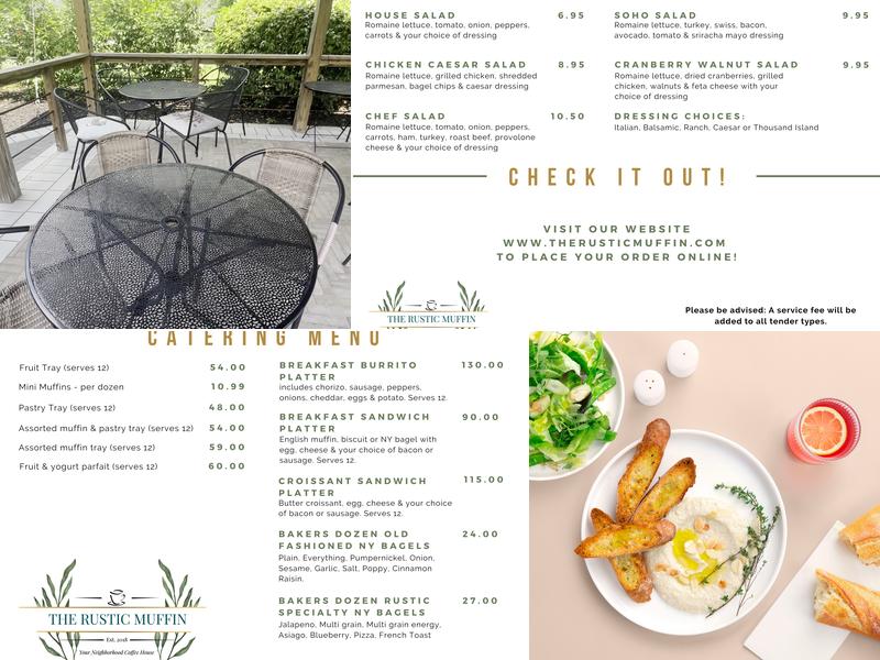 The Rustic Muffin Menu