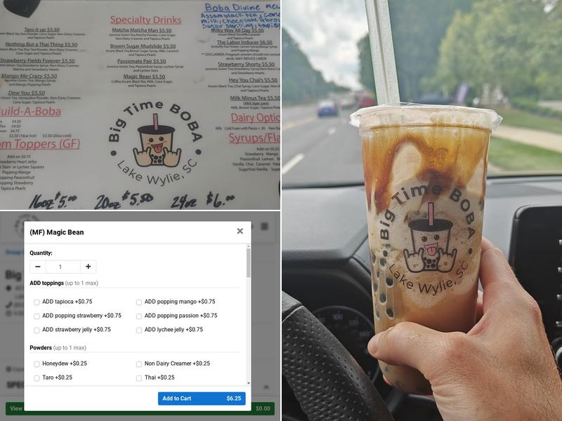 Big Time Boba Menu