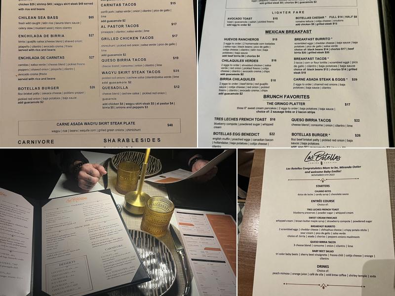 Las Botellas Menu
