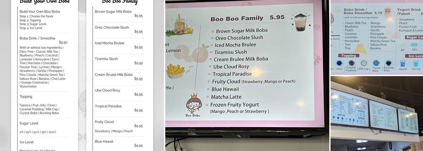 Boo Boba Bar Menu
