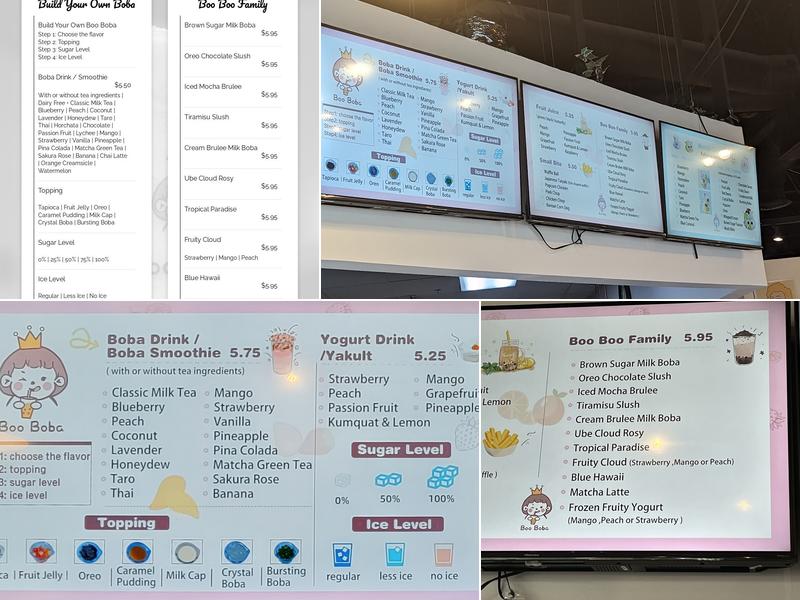 Boo Boba Bar Menu