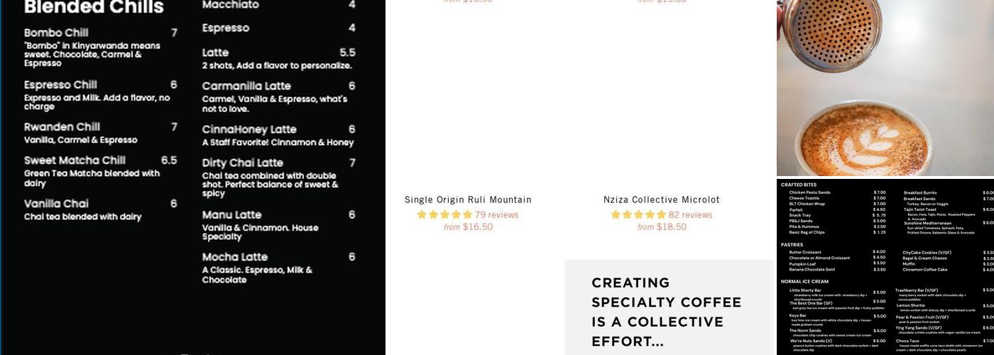 Land of a Thousand Hills Coffee Menu