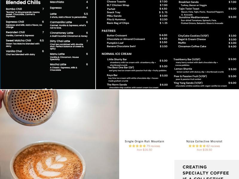Land of a Thousand Hills Coffee Menu