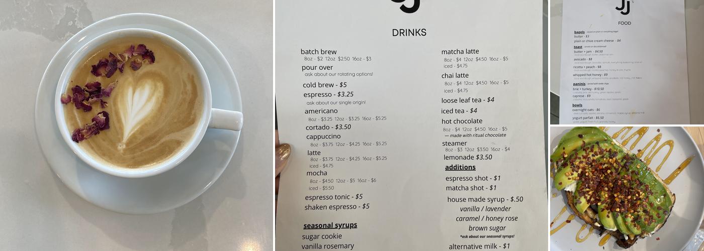 JJ Coffee Co Menu
