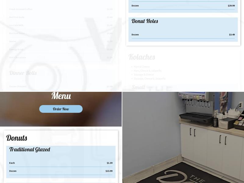 The Donut Run Menu
