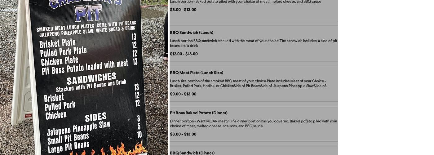 Chadwick’s Pit Menu