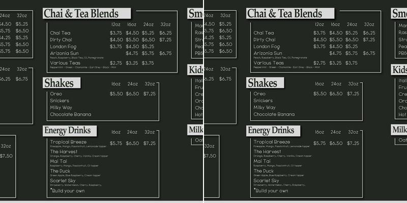 Course Ground Coffee Menu
