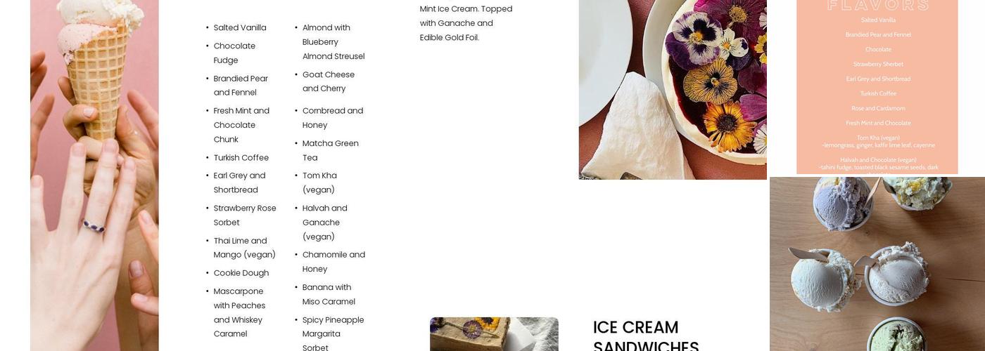 Travelers Ice Cream Menu