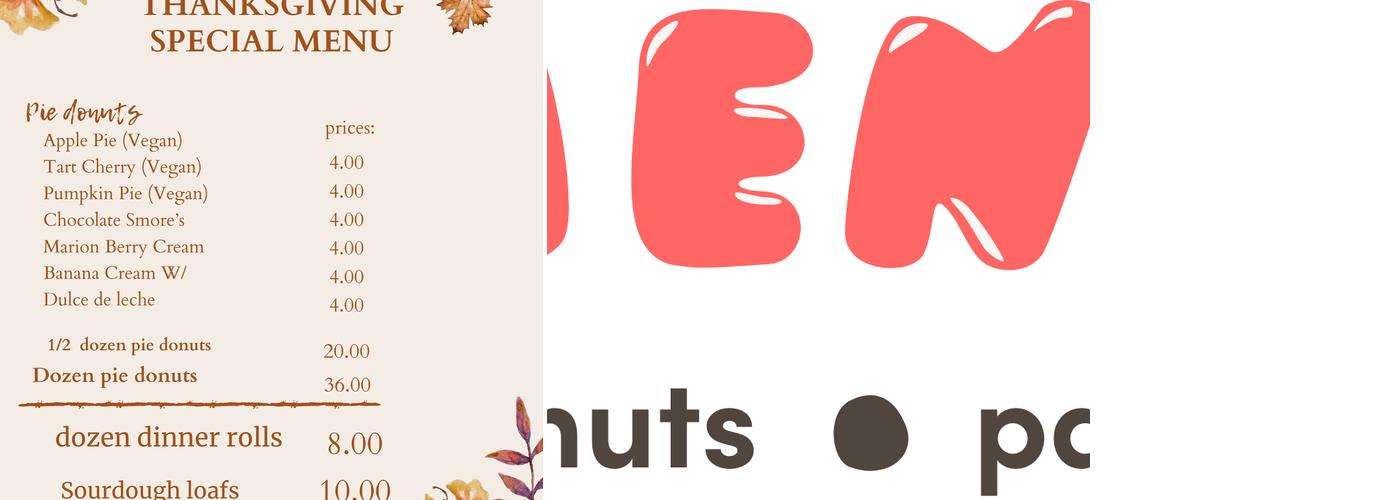 Dough Hook Bake Shop Menu