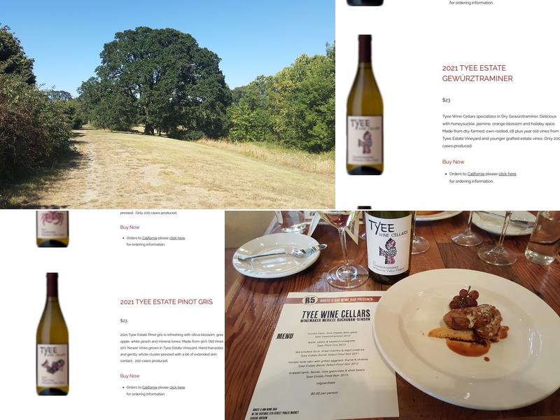 Tyee Wine Cellars Menu