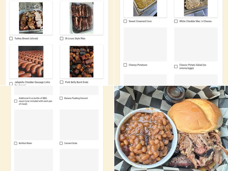 701 BBQ Menu