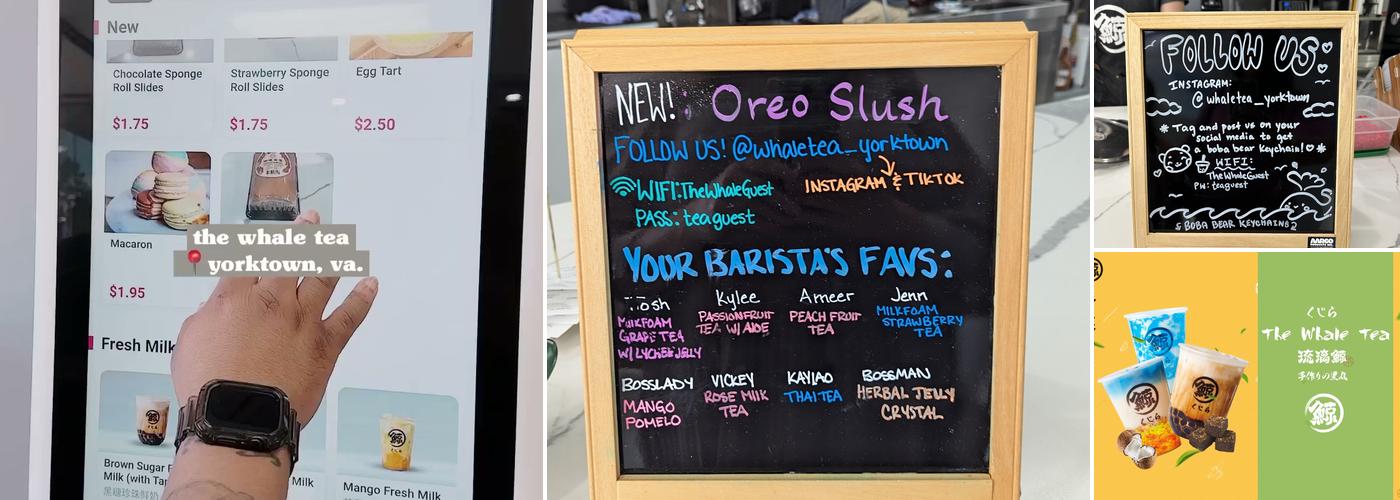 The Whale Tea Yorktown Menu