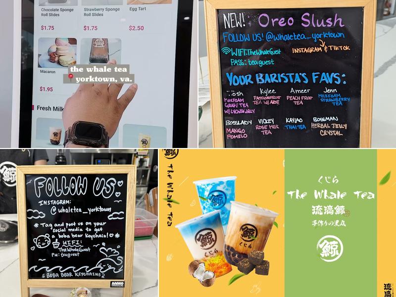 The Whale Tea Yorktown Menu