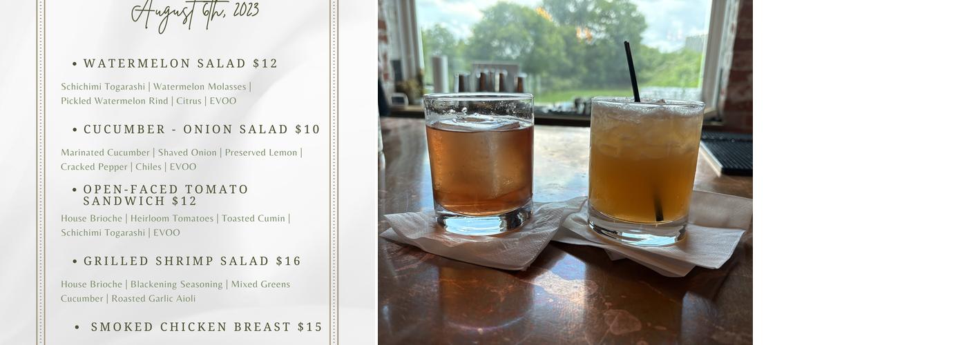 Brady's Distillery Menu