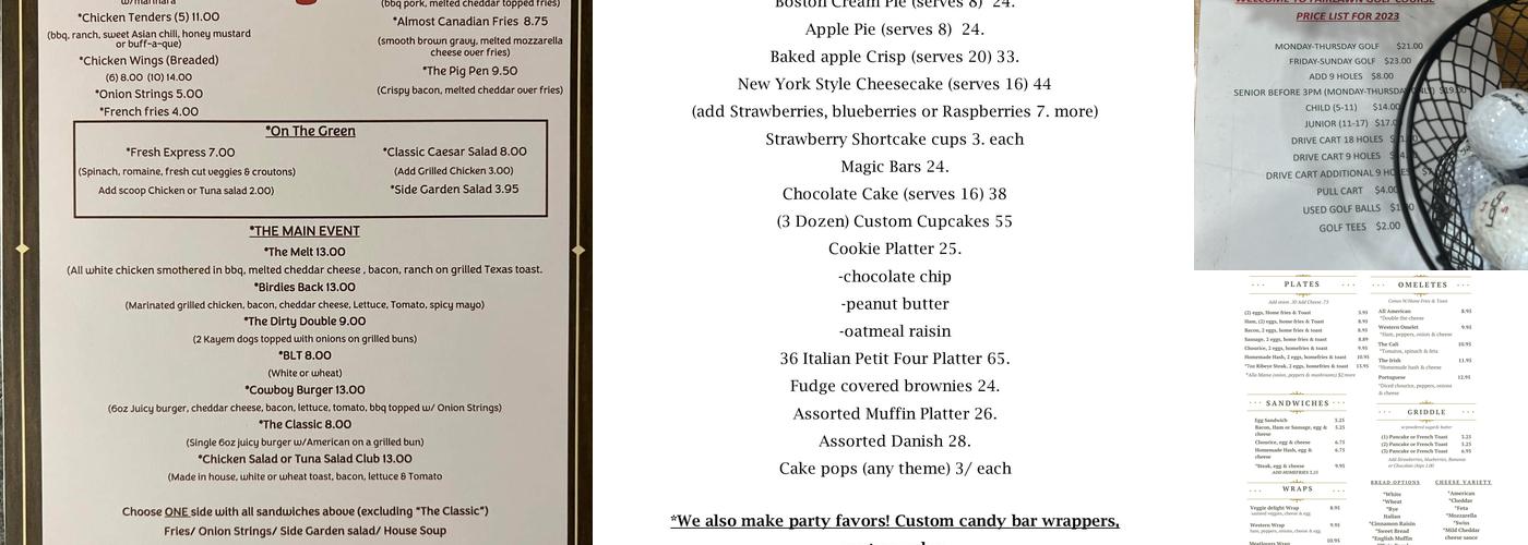 Cara's Kitchen Menu