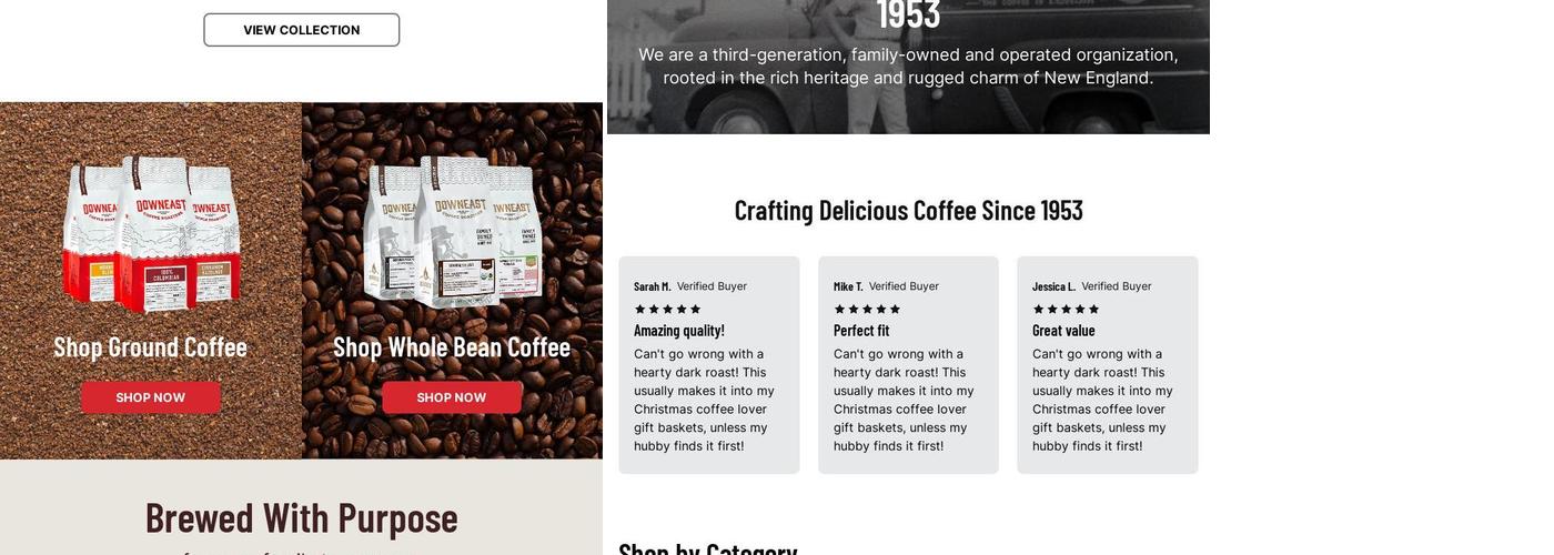 Downeast Coffee Roasters Menu