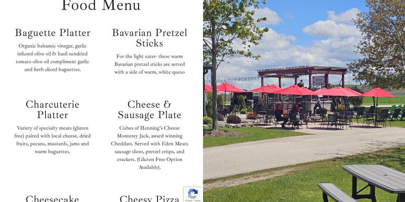 Ziegler Winery Menu