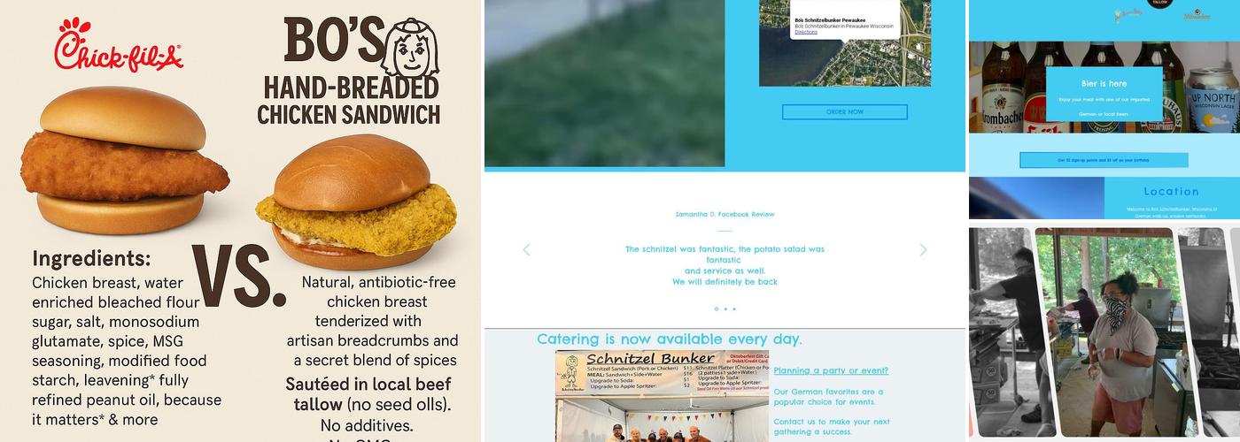 Bo's Schnitzelbunker Menu