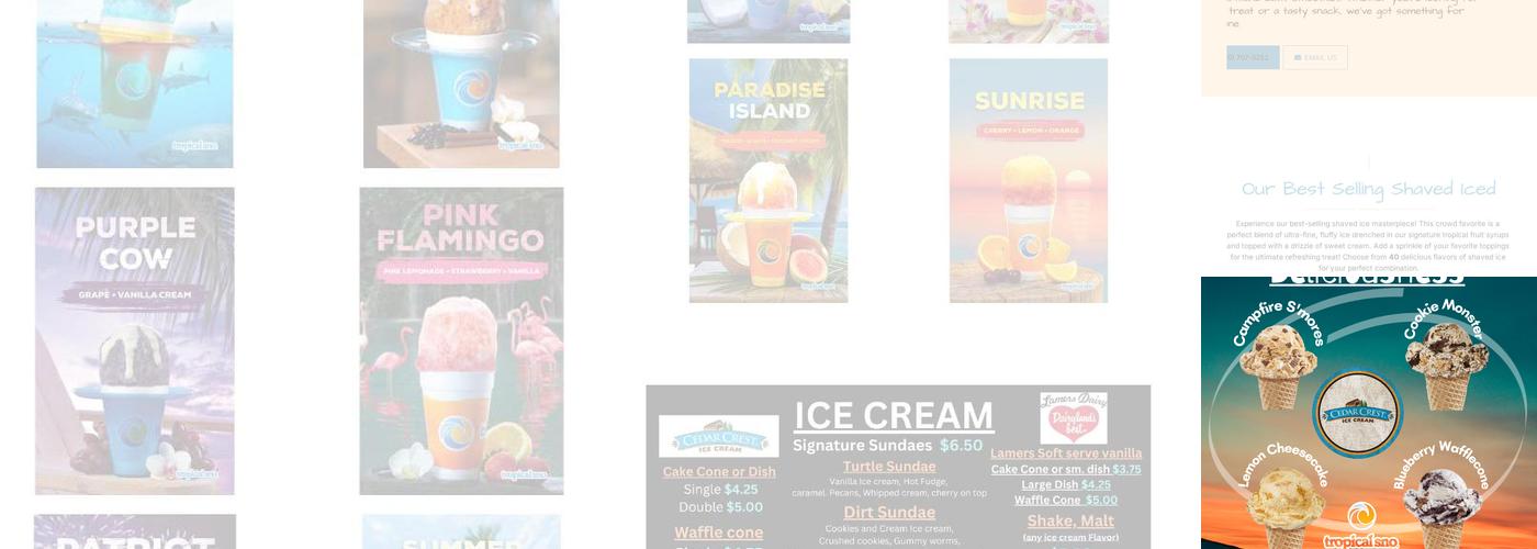 Tropical Sno Menu