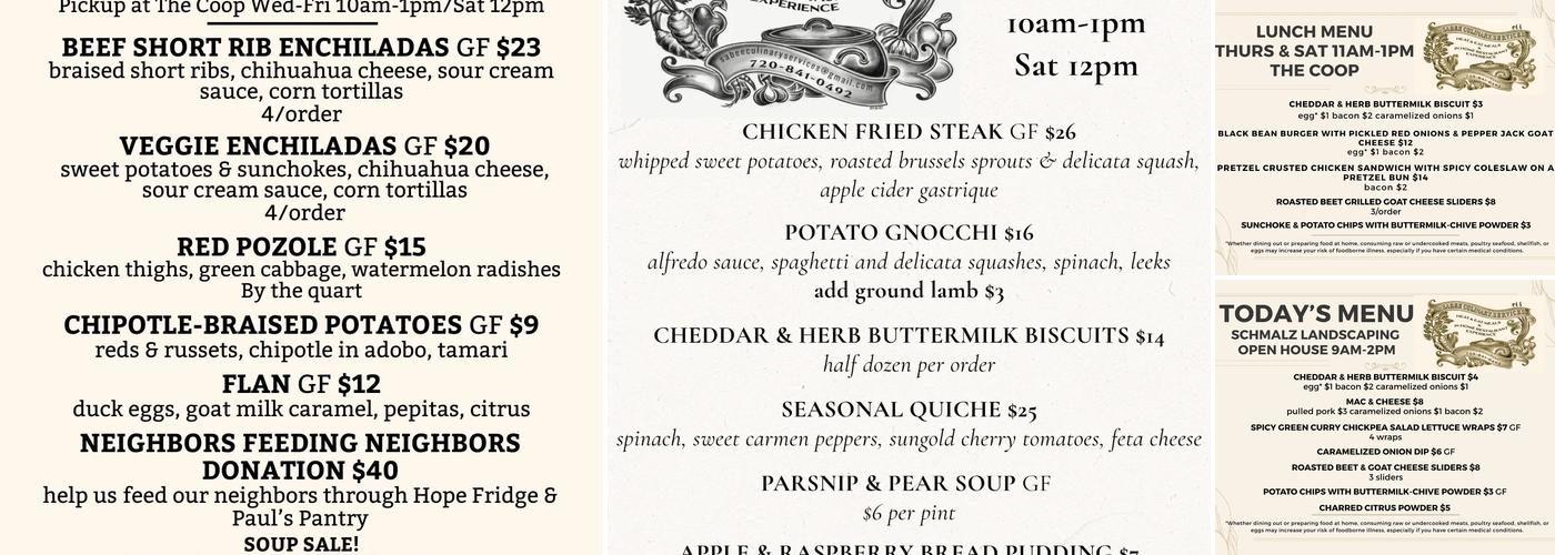 Sabee Culinary Services Menu