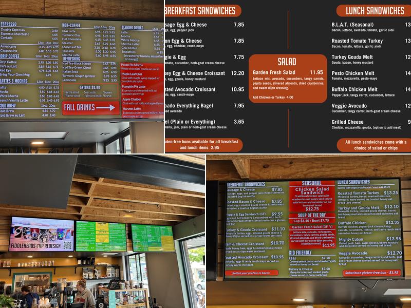 Fiddleheads Coffee Wauwatosa Menu
