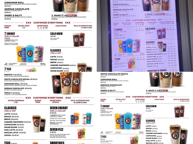 7 Brew Coffee Menu