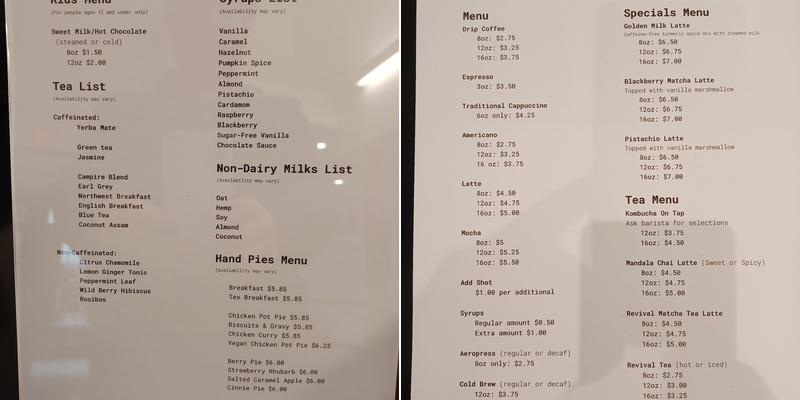 New Love Coffee Menu