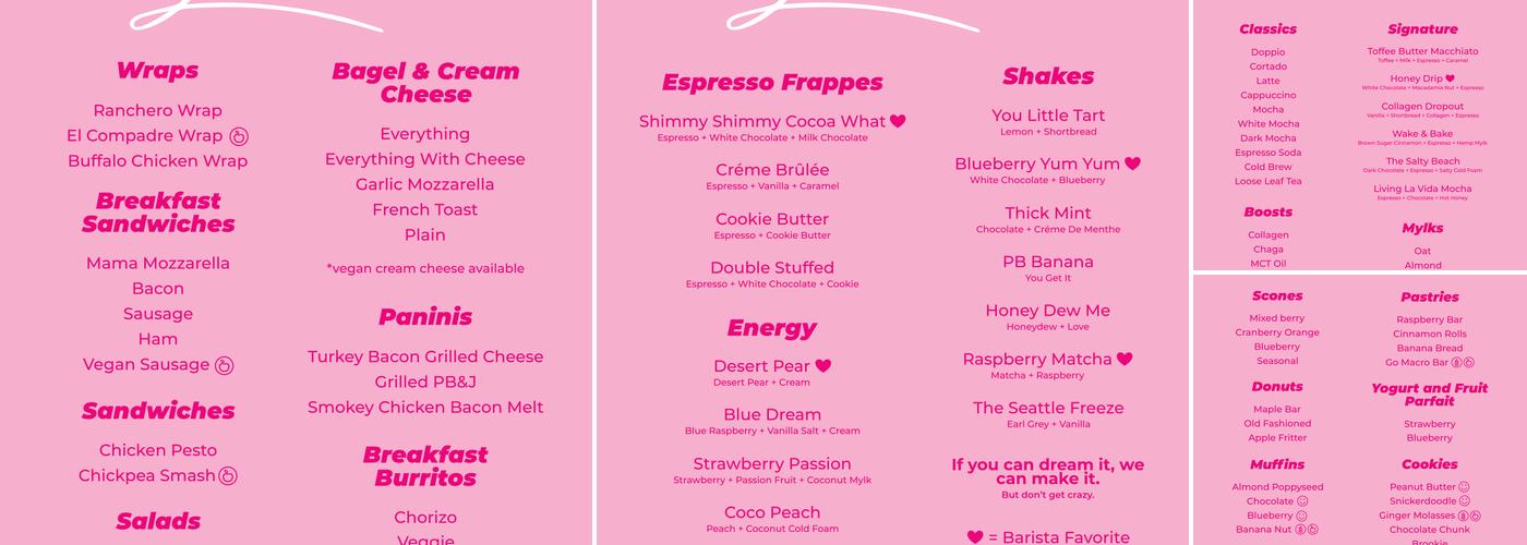 Lula Coffee Co Menu