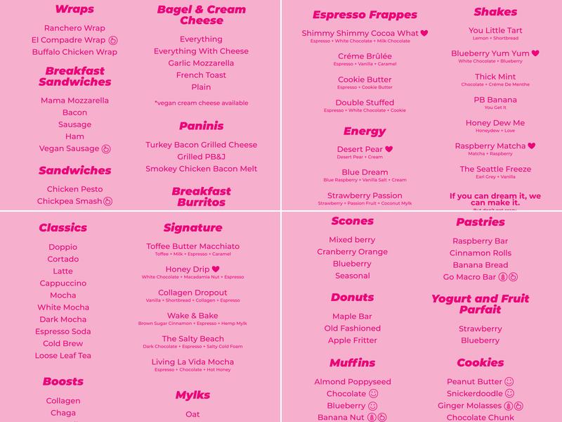 Lula Coffee Co Menu
