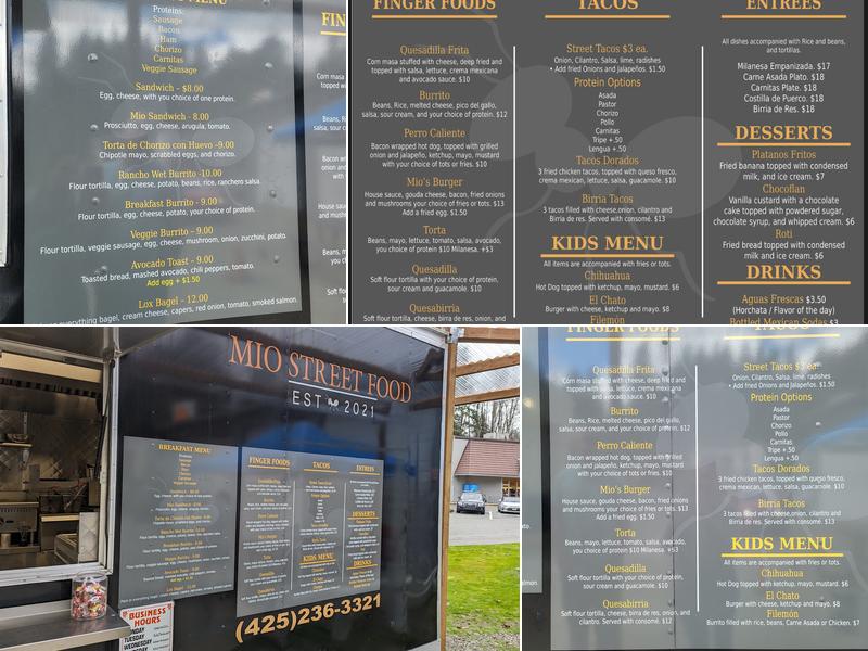 Mio Streetfood Menu